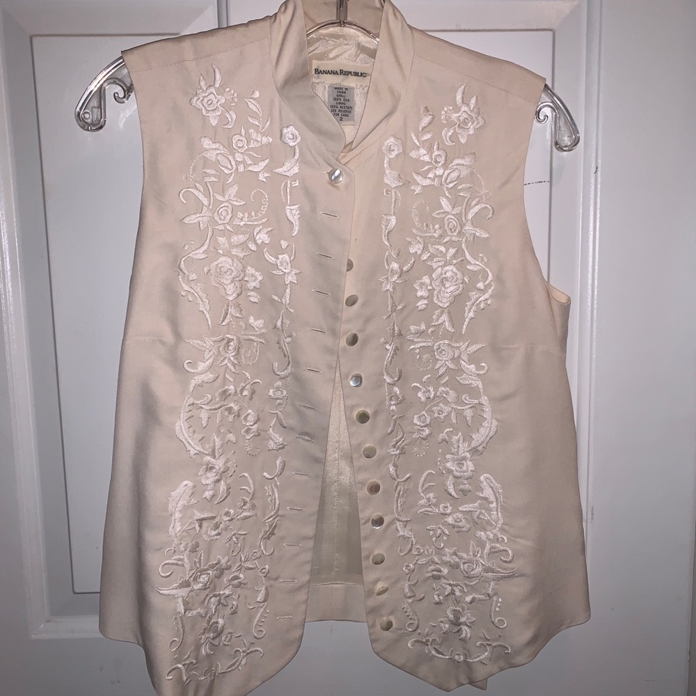 Ivory Silk Vest